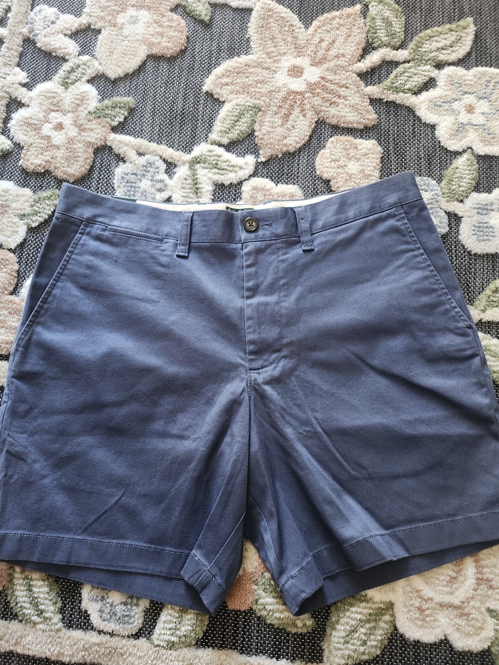 J. Crew Slate Blue Flat-Front Cotton Shorts